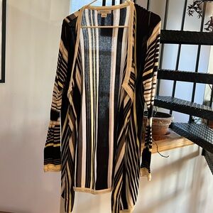 Liz Claiborne stripe 100% cotton striped long cardigan Medium